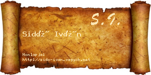 Sidó Iván névjegykártya